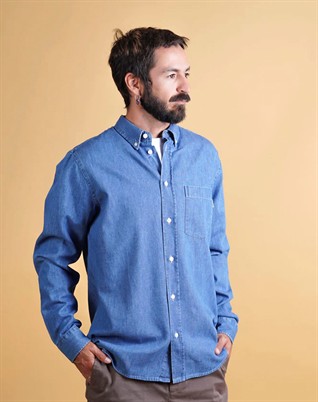 Elsk - Chambray Men's Hemd - Nineties Blue